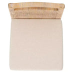 Sgabello da bancone imbottito in rattan con poggiapiedi | 35,5" legno massello