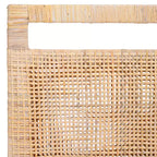 Sgabello da bancone imbottito in rattan con poggiapiedi | 35,5" legno massello