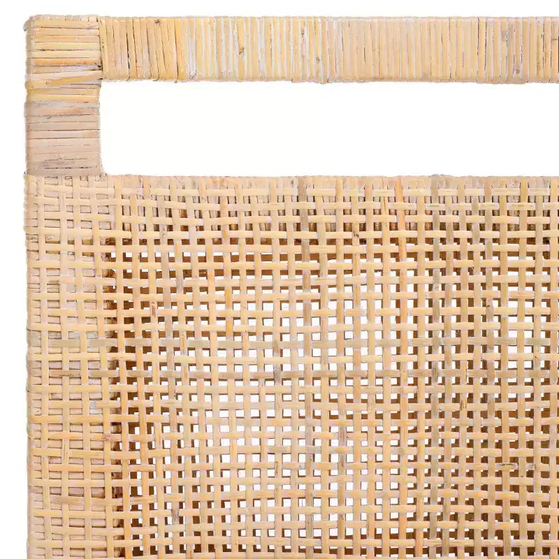 Sgabello da bancone imbottito in rattan con poggiapiedi | 35,5" legno massello