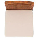 Sgabello da bancone imbottito in rattan con poggiapiedi | 35,5" legno massello