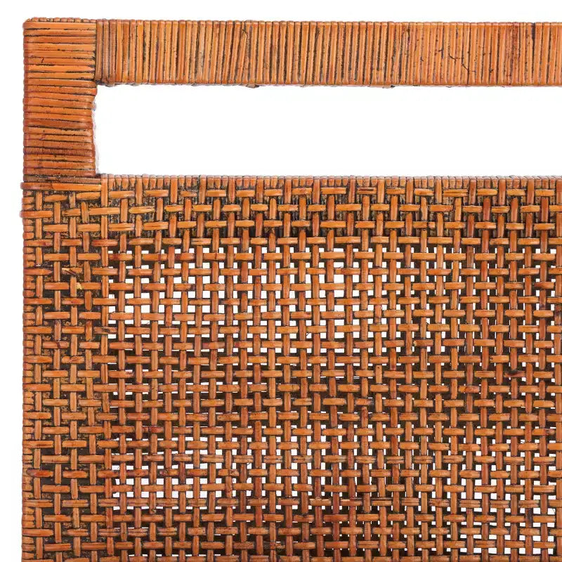 Sgabello da bancone imbottito in rattan con poggiapiedi | 35,5" legno massello