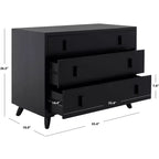 Cassettiera moderna a 3 cassetti con gambe affusolate | Legno e MDF, Nero/Tortora/Bianco