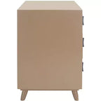 Cassettiera moderna a 3 cassetti con gambe affusolate | Legno e MDF, Nero/Tortora/Bianco