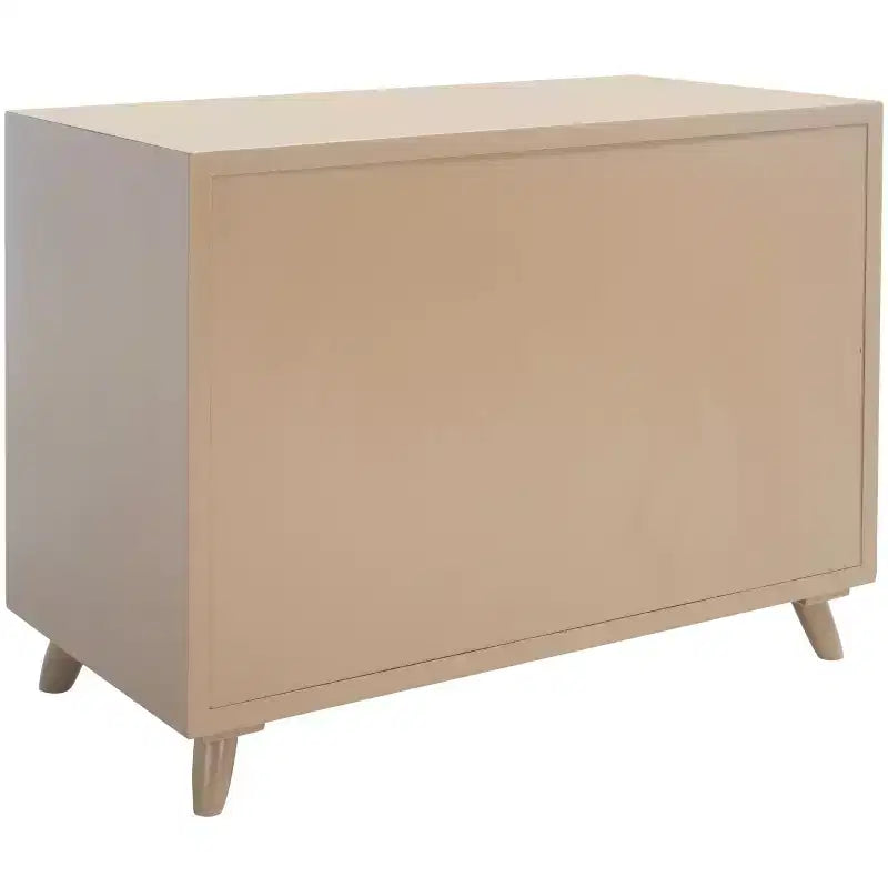 Cassettiera moderna a 3 cassetti con gambe affusolate | Legno e MDF, Nero/Tortora/Bianco