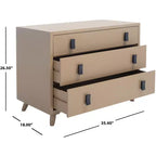 Cassettiera moderna a 3 cassetti con gambe affusolate | Legno e MDF, Nero/Tortora/Bianco