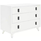 Cassettiera moderna a 3 cassetti con gambe affusolate | Legno e MDF, Nero/Tortora/Bianco