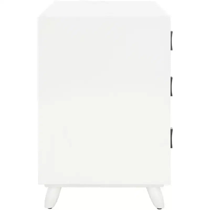 Cassettiera moderna a 3 cassetti con gambe affusolate | Legno e MDF, Nero/Tortora/Bianco