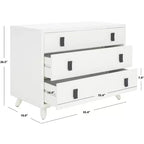 Cassettiera moderna a 3 cassetti con gambe affusolate | Legno e MDF, Nero/Tortora/Bianco