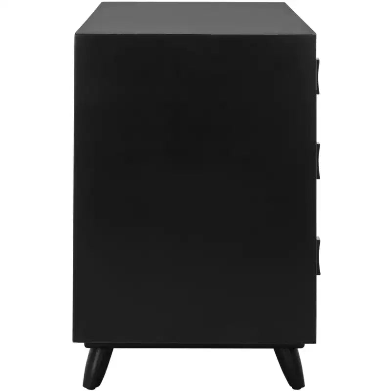 Cassettiera moderna a 3 cassetti con gambe affusolate | Legno e MDF, Nero/Tortora/Bianco