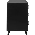 Cassettiera moderna a 3 cassetti con gambe affusolate | Legno e MDF, Nero/Tortora/Bianco