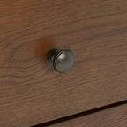 Cassettiera a 2 cassetti e 1 ripiano con porta USB in rovere medio e oro antico