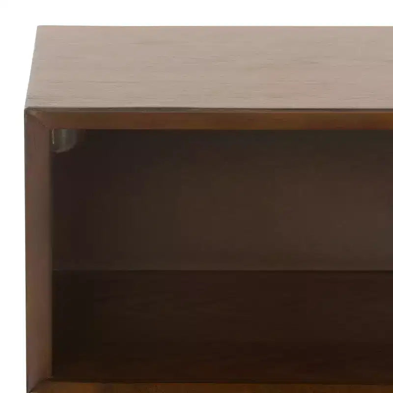 Cassettiera a 2 cassetti e 1 ripiano con porta USB in rovere medio e oro antico
