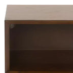 Cassettiera a 2 cassetti e 1 ripiano con porta USB in rovere medio e oro antico