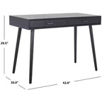 Scrivania 2 cassetti | Legno e MDF, Stile Classico, Nero/Marrone/Bianco anticato