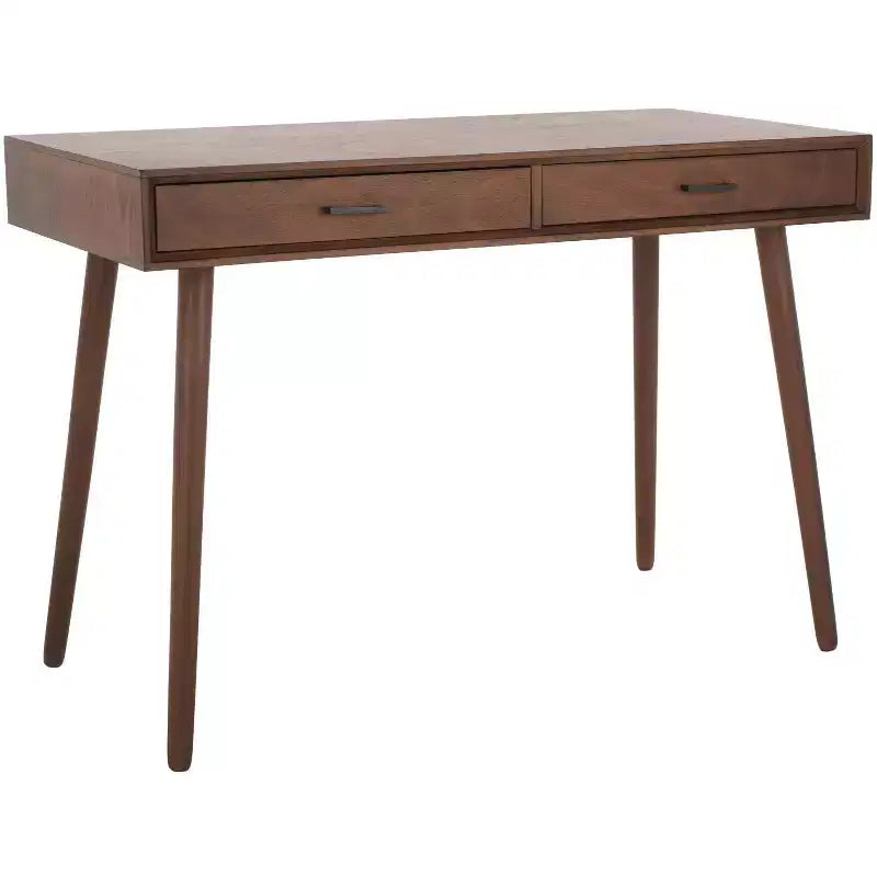 Scrivania 2 cassetti | Legno e MDF, Stile Classico, Nero/Marrone/Bianco anticato