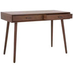 Scrivania 2 cassetti | Legno e MDF, Stile Classico, Nero/Marrone/Bianco anticato