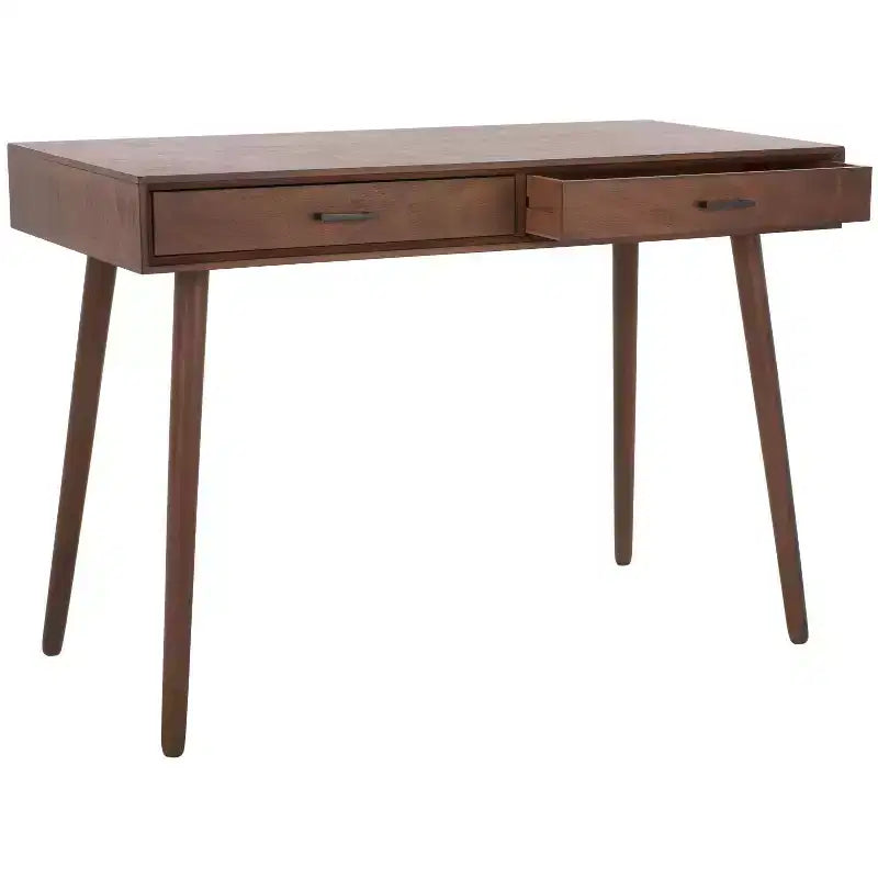 Scrivania 2 cassetti | Legno e MDF, Stile Classico, Nero/Marrone/Bianco anticato
