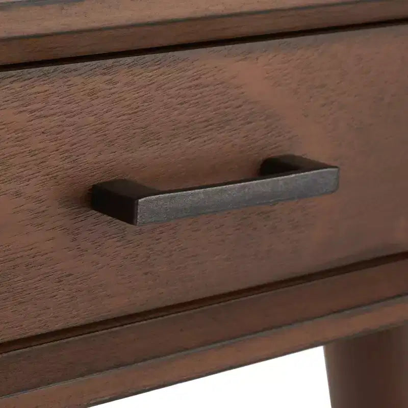 Scrivania 2 cassetti | Legno e MDF, Stile Classico, Nero/Marrone/Bianco anticato