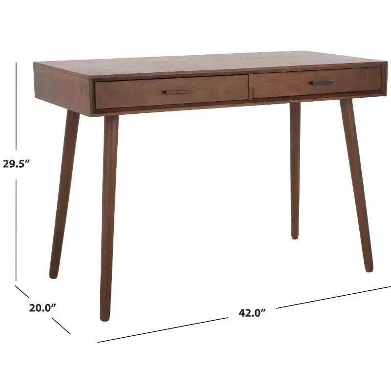 Scrivania 2 cassetti | Legno e MDF, Stile Classico, Nero/Marrone/Bianco anticato