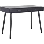 Scrivania 2 cassetti | Legno e MDF, Stile Classico, Nero/Marrone/Bianco anticato