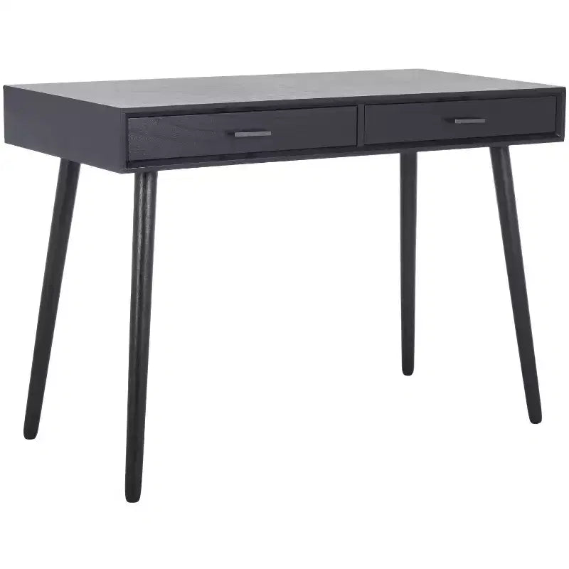 Scrivania 2 cassetti | Legno e MDF, Stile Classico, Nero/Marrone/Bianco anticato