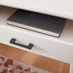 Scrivania 2 cassetti | Legno e MDF, Stile Classico, Nero/Marrone/Bianco anticato