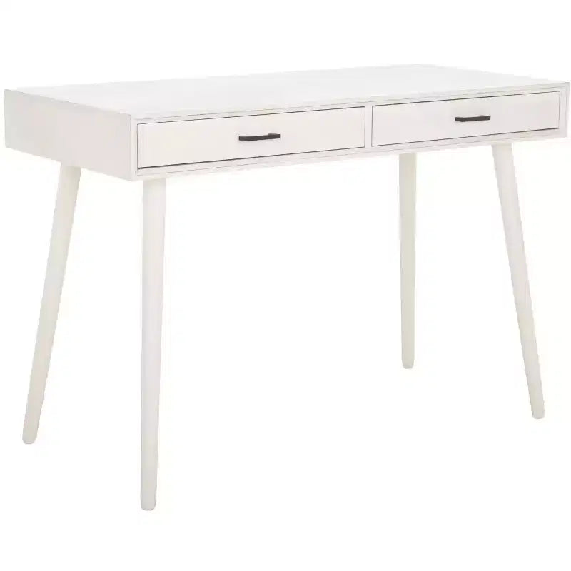 Scrivania 2 cassetti | Legno e MDF, Stile Classico, Nero/Marrone/Bianco anticato