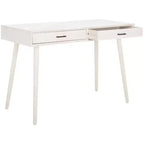 Scrivania 2 cassetti | Legno e MDF, Stile Classico, Nero/Marrone/Bianco anticato
