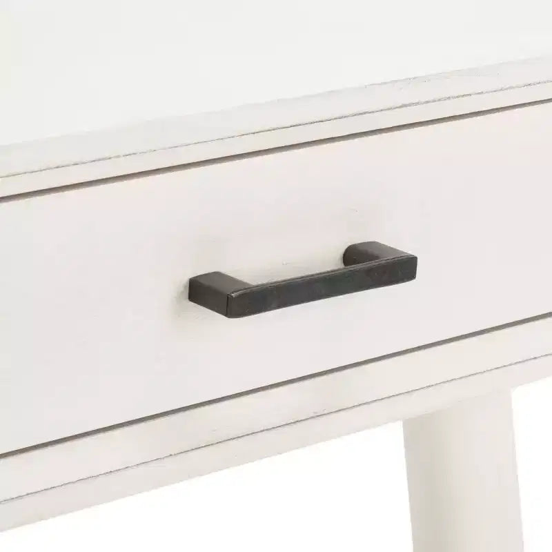 Scrivania 2 cassetti | Legno e MDF, Stile Classico, Nero/Marrone/Bianco anticato