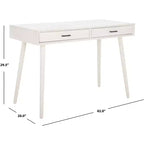 Scrivania 2 cassetti | Legno e MDF, Stile Classico, Nero/Marrone/Bianco anticato