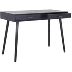 Scrivania 2 cassetti | Legno e MDF, Stile Classico, Nero/Marrone/Bianco anticato