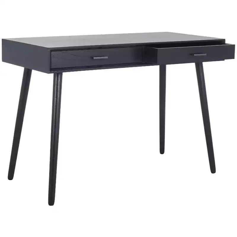 Scrivania 2 cassetti | Legno e MDF, Stile Classico, Nero/Marrone/Bianco anticato