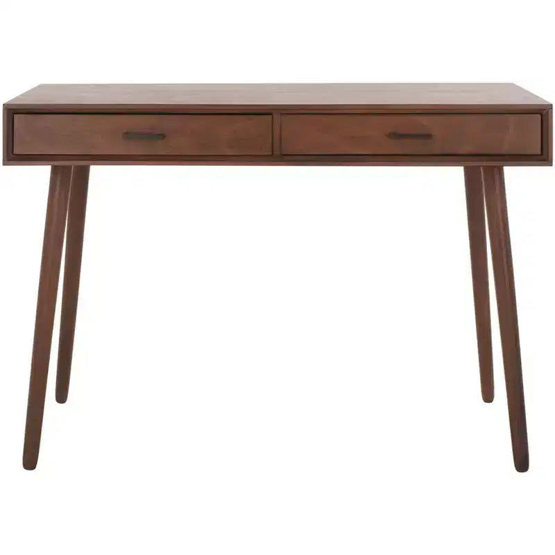Scrivania 2 cassetti | Legno e MDF, Stile Classico, Nero/Marrone/Bianco anticato