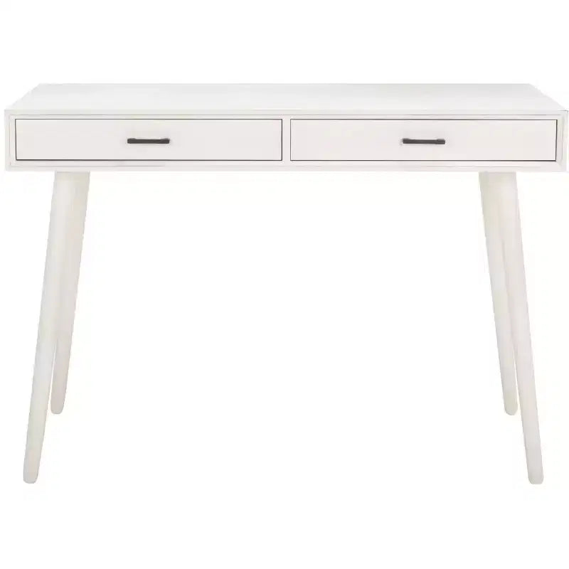 Scrivania 2 cassetti | Legno e MDF, Stile Classico, Nero/Marrone/Bianco anticato