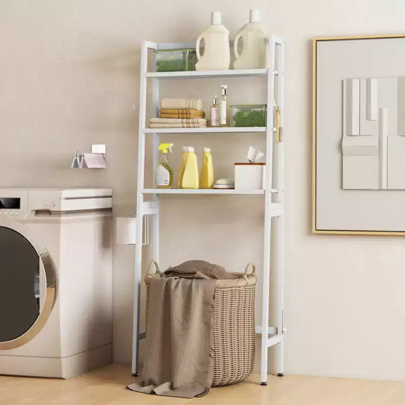 Scaffale portaoggetti da bagno a 3 ripiani | Metallo, 2 ganci laterali, capacità 60 kg