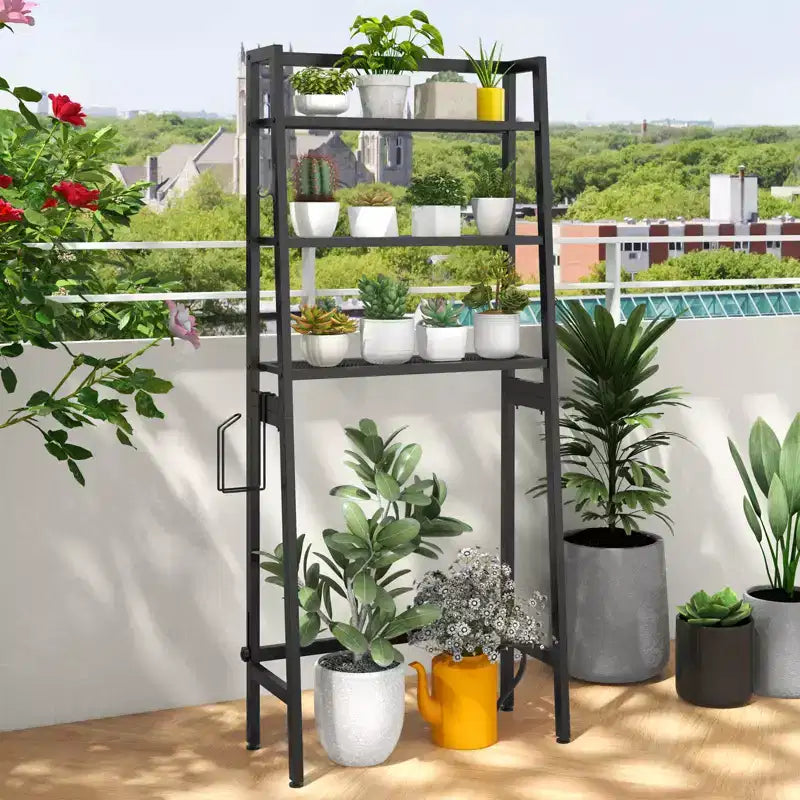 Scaffale portaoggetti da bagno a 3 ripiani | Metallo, 2 ganci laterali, capacità 60 kg
