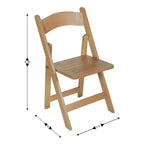 Set di 2 sedie pieghevoli da pranzo in legno massello di faggio | Capacità 136 kg, nessun assemblaggio richiesto
