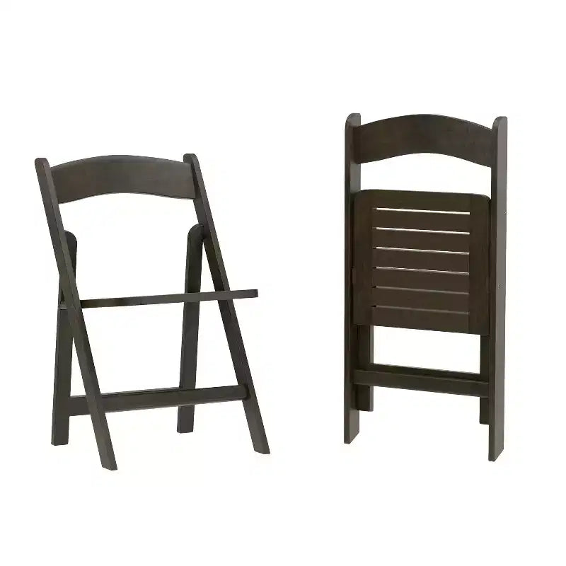 Set di 2 sedie pieghevoli da pranzo in legno massello di faggio | Capacità 136 kg, nessun assemblaggio richiesto
