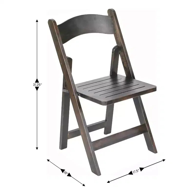 Set di 2 sedie pieghevoli da pranzo in legno massello di faggio | Capacità 136 kg, nessun assemblaggio richiesto
