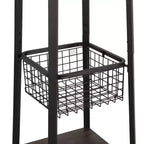Appendiabiti industriale autoportante | Cesto in metallo, 3 ripiani e 8 ganci doppi