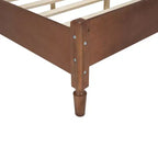 Letto a piattaforma in legno Queen/Full con testiera in rattan naturale