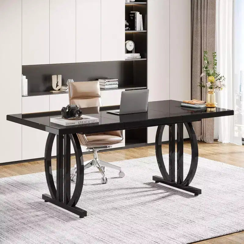 Scrivania Direzionale Moderna | Capacità 158 kg, piano in MDF e struttura in metallo