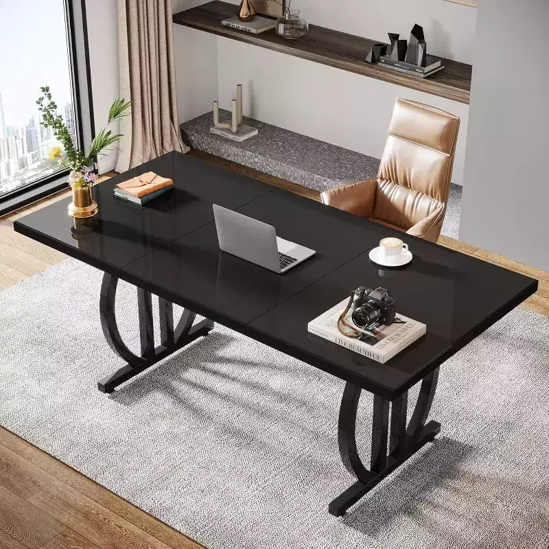 Scrivania Direzionale Moderna | Capacità 158 kg, piano in MDF e struttura in metallo
