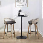 Set di 2 sgabelli da bar girevoli altezza bancone | Similpelle, struttura in legno, 66 cm