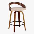 Set di 2 sgabelli da bar girevoli altezza bancone | Similpelle, struttura in legno, 66 cm