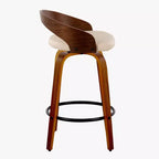 Set di 2 sgabelli da bar girevoli altezza bancone | Similpelle, struttura in legno, 66 cm
