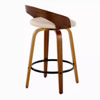 Set di 2 sgabelli da bar girevoli altezza bancone | Similpelle, struttura in legno, 66 cm