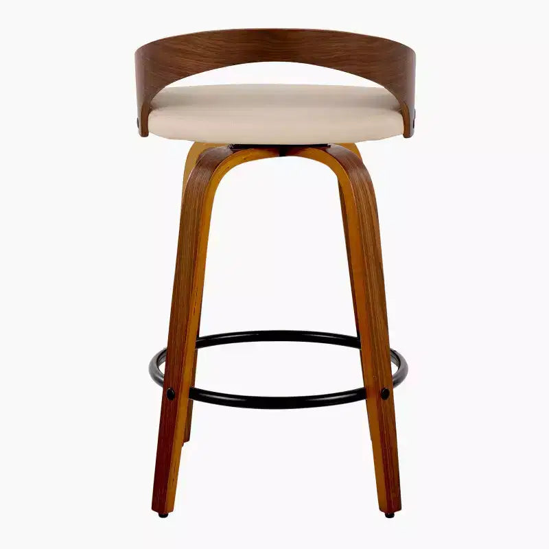 Set di 2 sgabelli da bar girevoli altezza bancone | Similpelle, struttura in legno, 66 cm