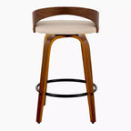 Set di 2 sgabelli da bar girevoli altezza bancone | Similpelle, struttura in legno, 66 cm