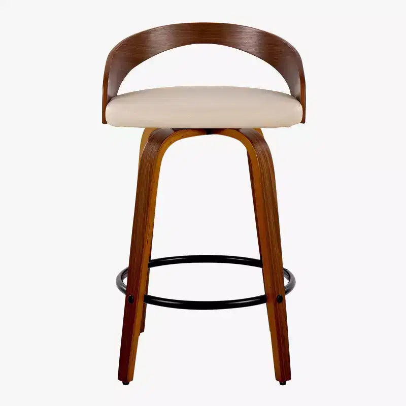Set di 2 sgabelli da bar girevoli altezza bancone | Similpelle, struttura in legno, 66 cm